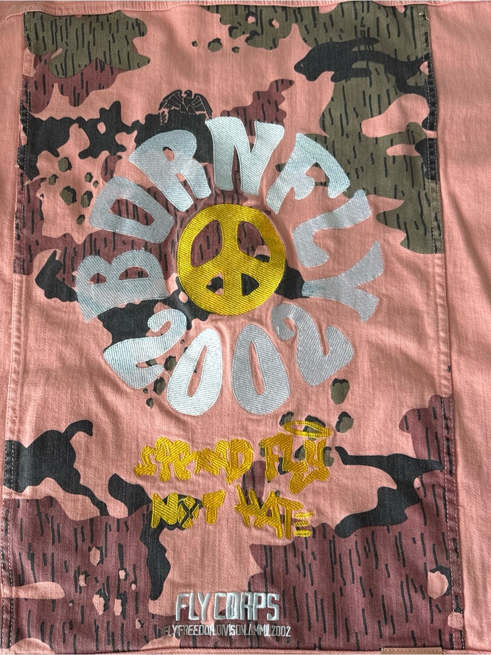 Born Fly Vest With Embroidered  “Born Fly 2002” Peach /Orange/Apricot -0414